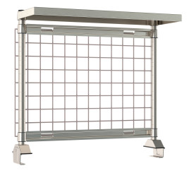 Metro Tableworx Smartwall Grid with Solid Stainless Steel Cantilever Shelf