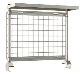 Stainless Steel Metro Tableworx Smartwall Grid with Solid Stainless Steel Cantilever Shelf