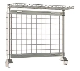 Stainless Steel Metro Tableworx Smartwall Grid with Wire Stainless Steel Cantilever Shelf