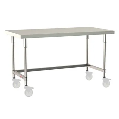 Stainless Steel Metro Tableworx Mobile Tables with Three Sided Frame (Type 304 Stainless Steel) Casters Included